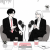 modern podcast studio conversation in style